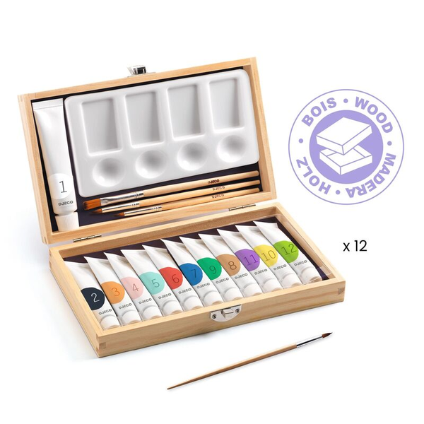 Artists's Box with 12 Gouaches Tubs