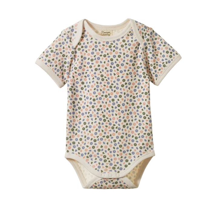 Nature Baby Short Sleeve Bodysuit Chamomile Blooms