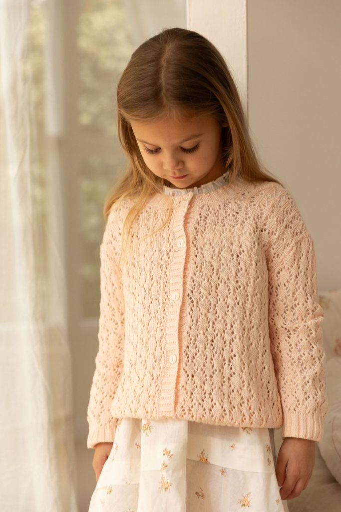 Dolce Pointelle Cardigan - Petal Pink