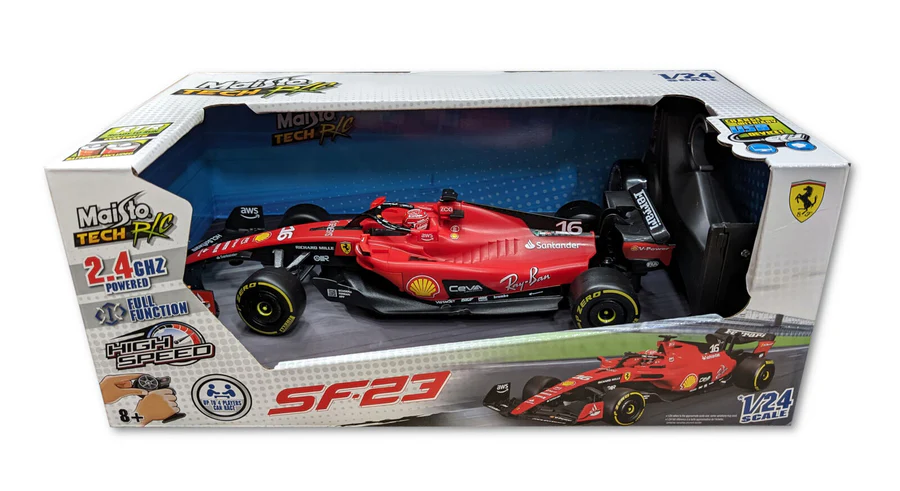 Maisto TECH Premium RC 1:24 2023 F-1 Ferraro SF-23 #16 Leclerc 2.4 GHz Recharge USB. 2.4GHz