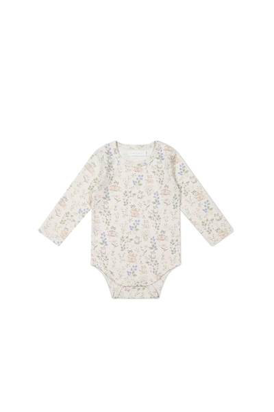 Jamie Kay Organic Cotton Long Sleeve Bodysuit - Moons Garden Lavender