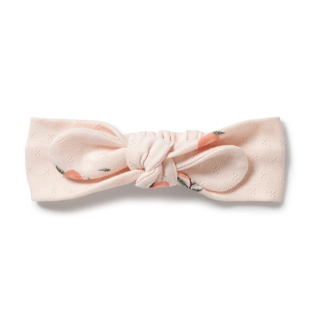 Peach Organic Ruffle bodysuit & Headband set