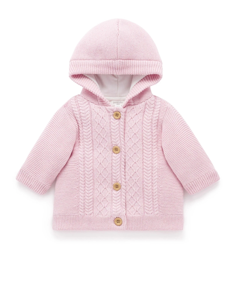 Knitted Padded Cable Jacket - Primrose Melange