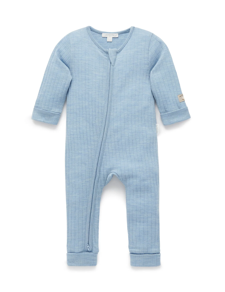 Australian Merino Growsuit - Sky Melange