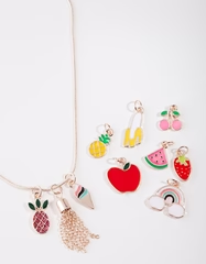 Sweet Fruits necklace with extra charms.
