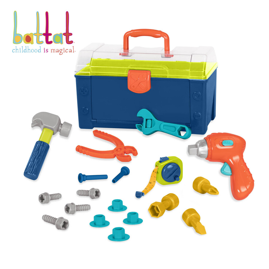 Builder's Tool Box - Blue with Drill