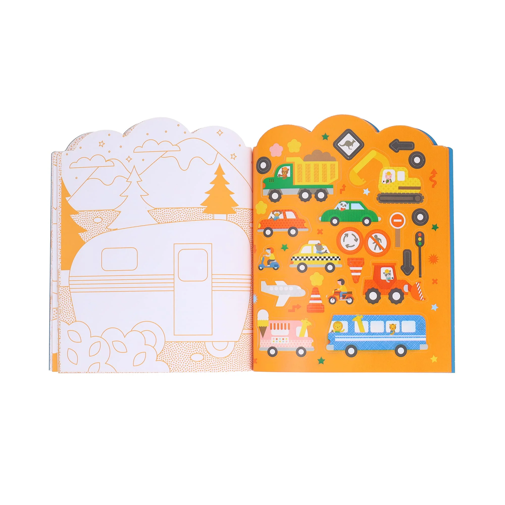 Colouring Book with Stickers - Vehicles