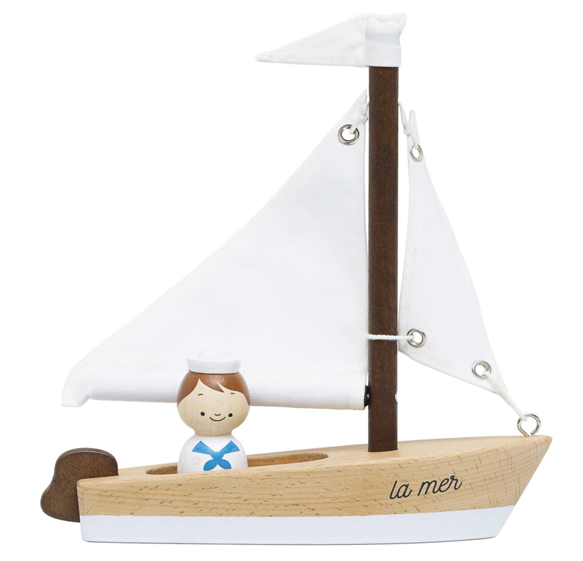 Wooden Sailing Boat & Captain