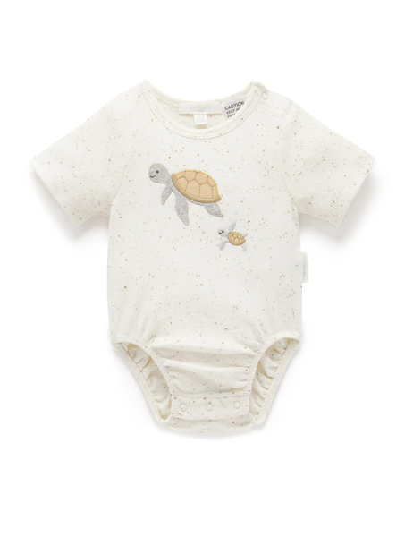 Appliqued Bodysuit - Driftwood Neppy Turtle