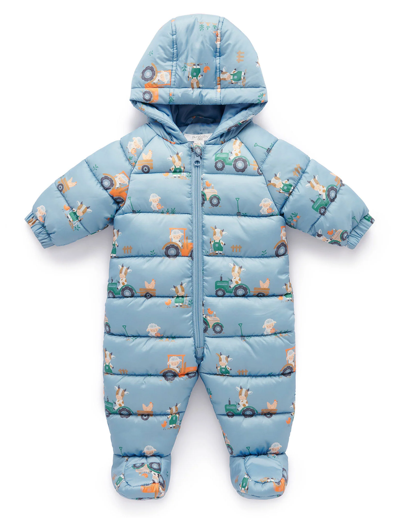 Showerproof padded growsuit - Farm Print