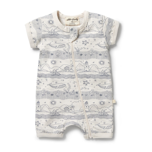 Organic Boyleg Zipsuit - Seaside