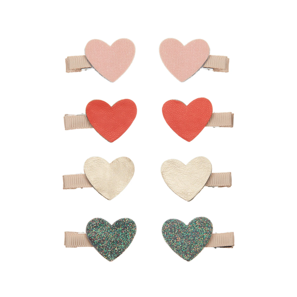 Heart Mini Clips - Retro Rainbow