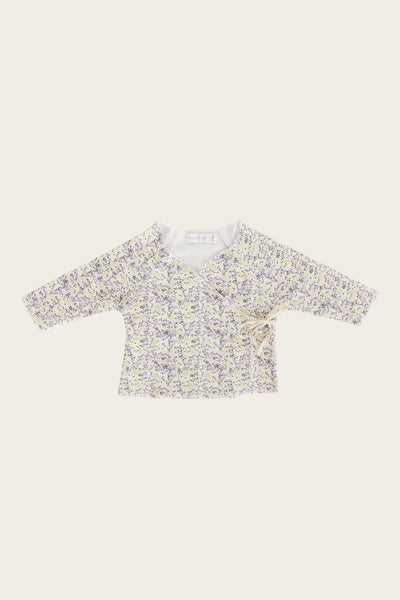 Summer floral wrap top