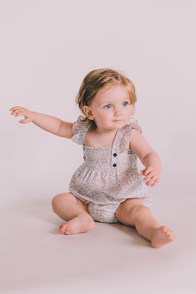 Edie Playsuit - Mini Blue Floral